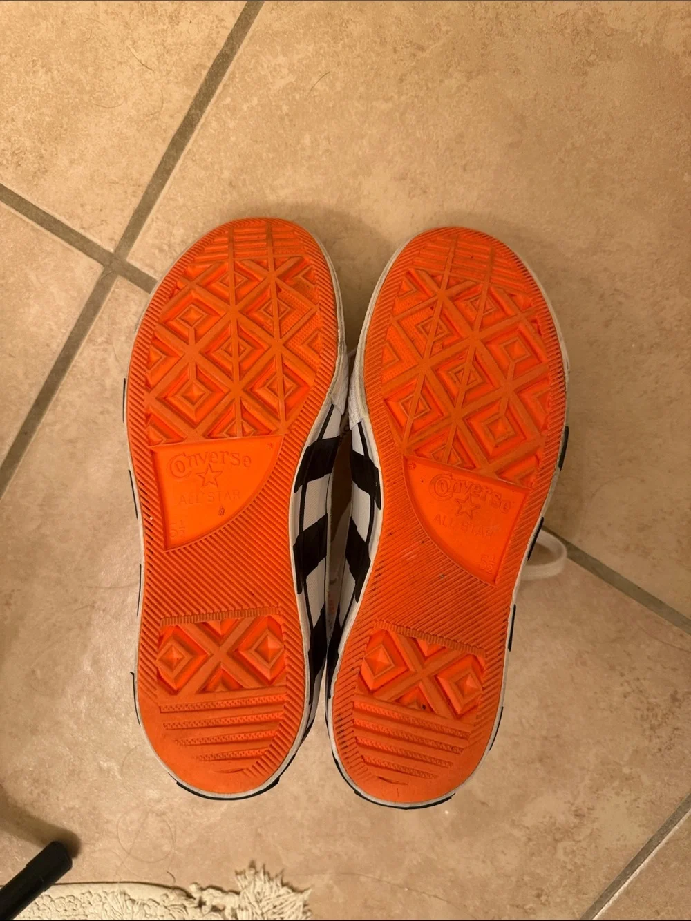 Off-White x Converse High-Top Sneakers in White with Black and Orange Accents